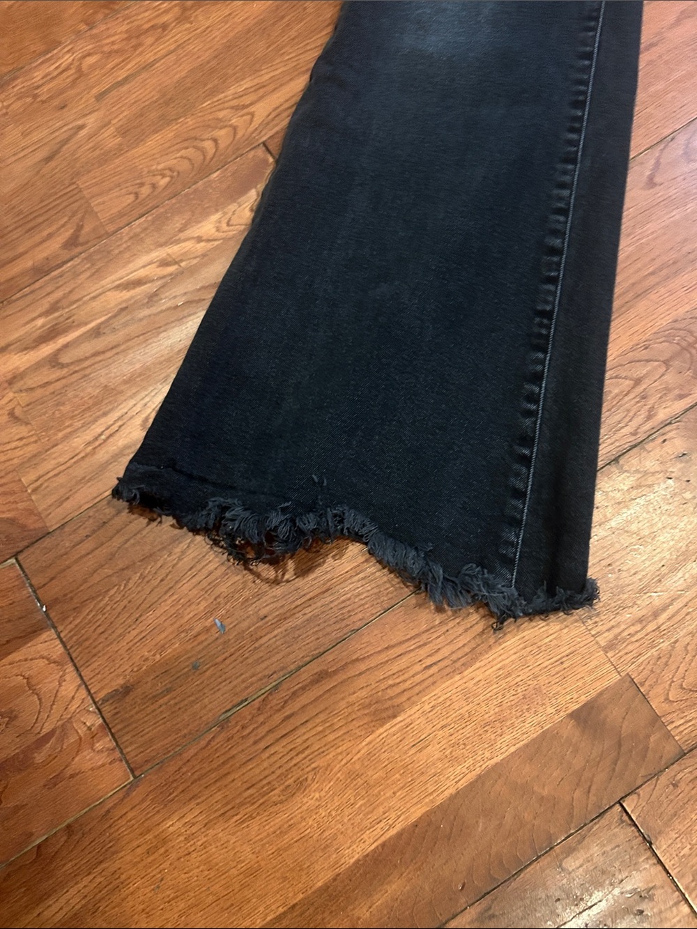 Lee Vintage Modern Flare Jeans Black Distressed High waist Jeans Short - Picture 8 of 12